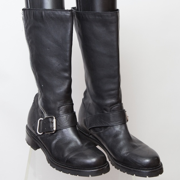 FRYE Womens Samantha Zip Tall Motorcycle Boot